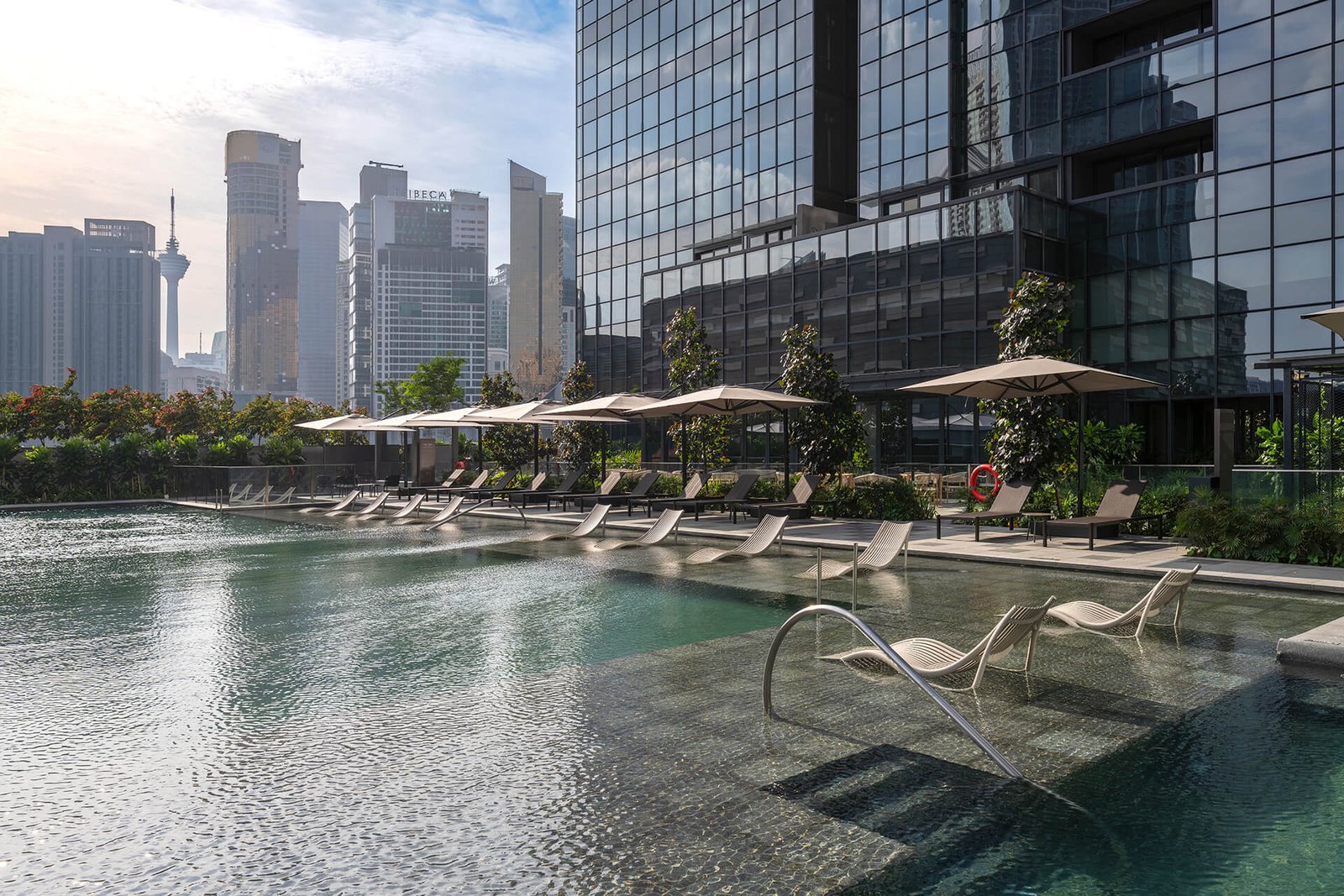 TRX Residences infinity pool with KL skyline